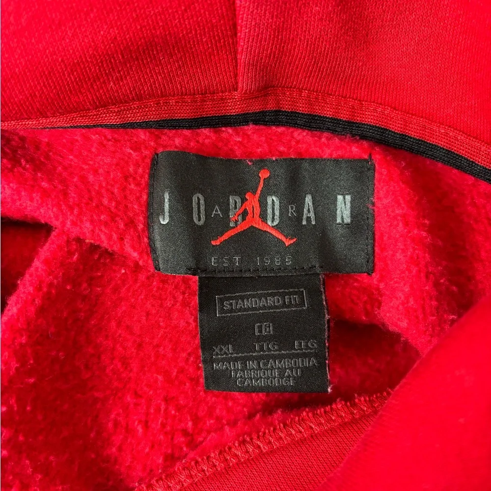 Jordan Nike Air Pullover Hoodie MENS Sz XXL Excellent Graphics Red White & Black